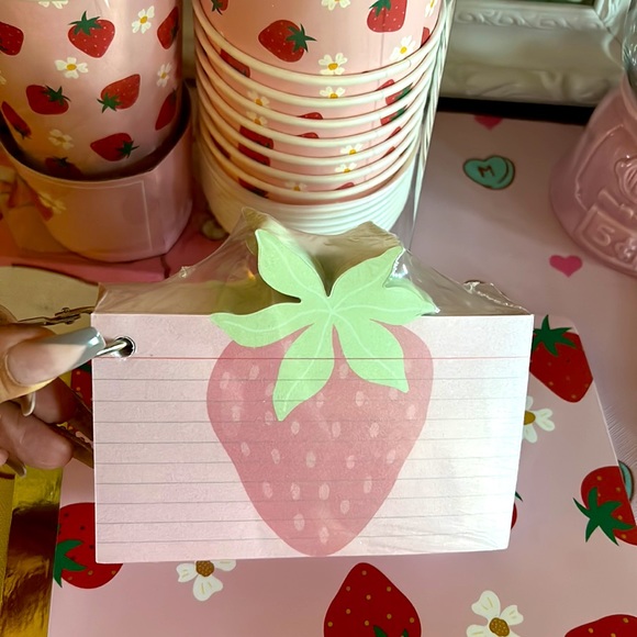πJames Burke Index Cards, Notebook, & Paper Cups Strawberry Collection π - Picture 8 of 8